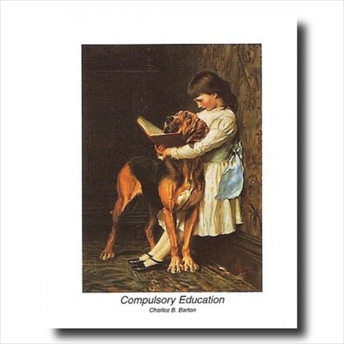 Amazon.com: Victorian Little Girl Reading Her Book To Her Dog Kids